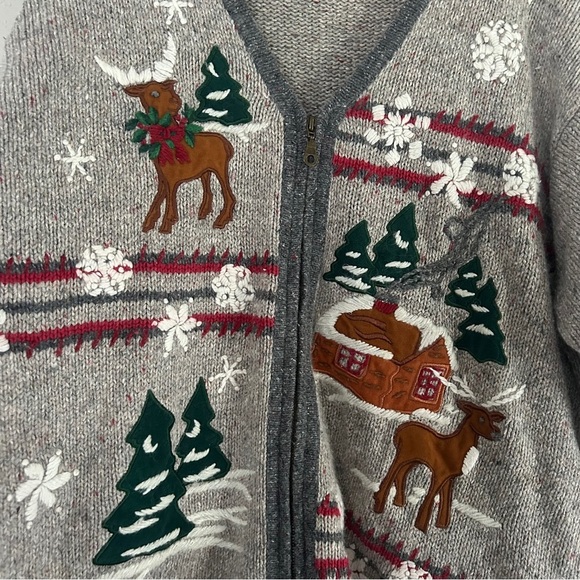 Victoria Jones Woman Vintage Ugly Christmas Sweater Holiday Winter Cardigan 2X - Picture 2 of 8
